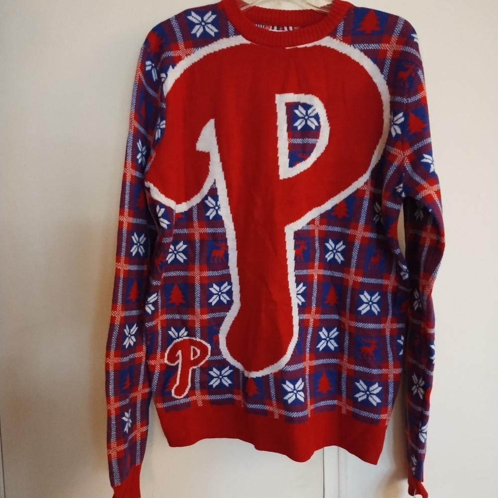 Men's Philadelphia Phillies Ugly Christmas Sweater Genuine Merchandise - Size M